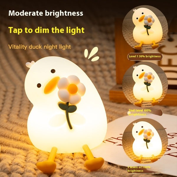 Vitality Flower Duck Small Usb Bedroom Bedside Decoration Night Light
