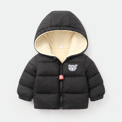 Children's Down Cotton-padded Warm Coat With Extra Fleece Lining
