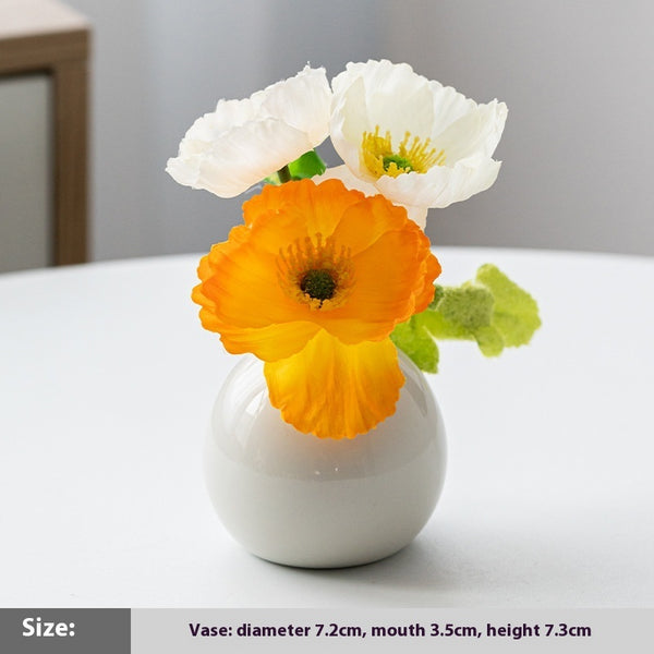 Wide-Mouth Ceramic Mini Vase