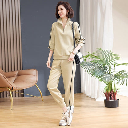 Mid- And Old-Aged Sports Sweatshirt Casual Two-Piece Set