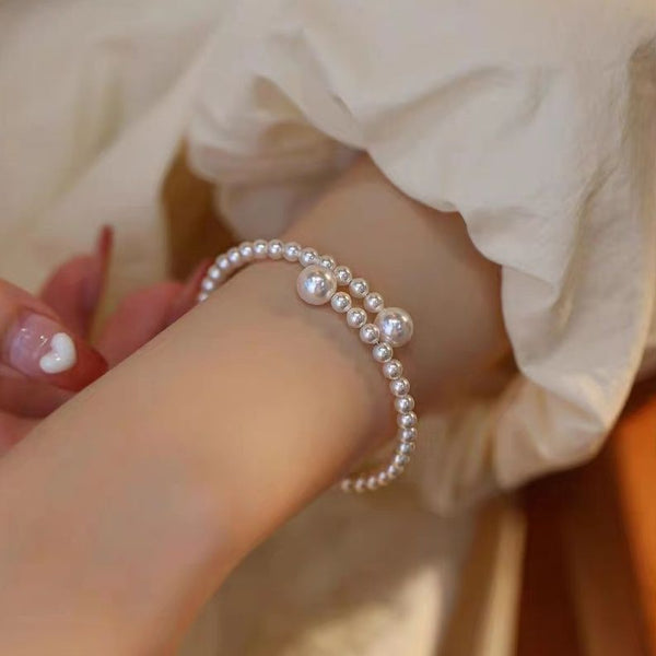 Bracelet vintage de perles de luxe léger pour femme