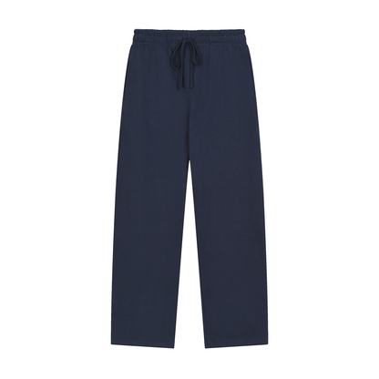 Solid Color Straight-Leg Sweatpants