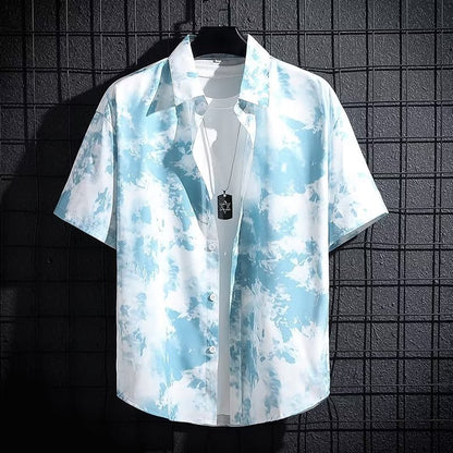 Men's silk High-end Printed Shirt