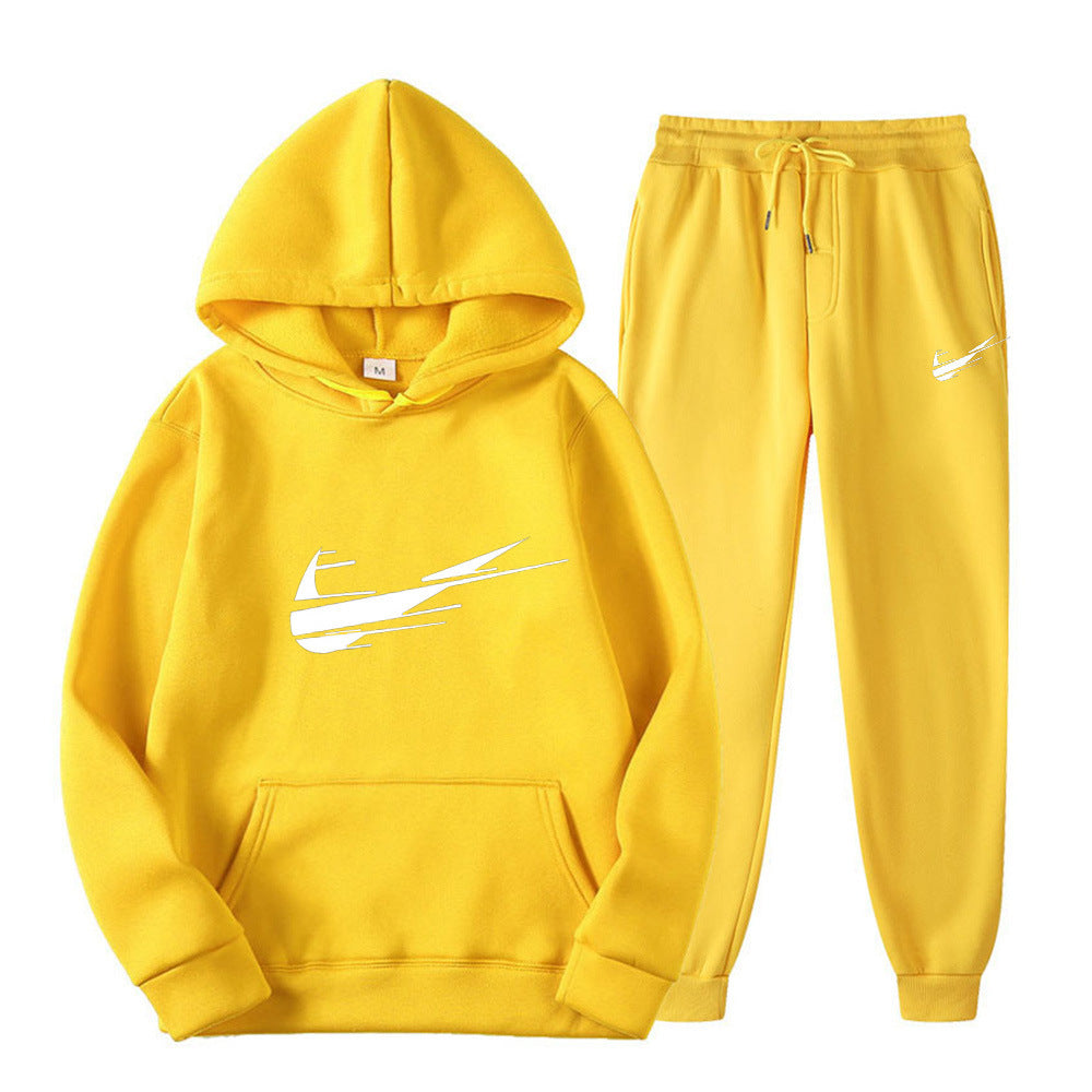 Hooded pullover printed sweatpants