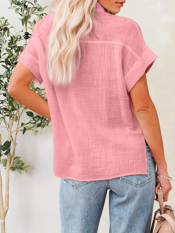 Chemise boutonnée à manches courtes