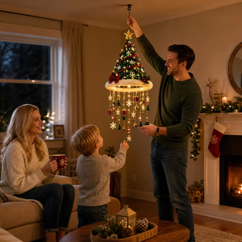 Lighted Santa Hat Hanging Chandelier