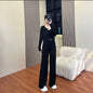Wide-Leg Pants with Cardigan Jacket, 3-Piece Women's Outfit