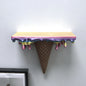 3D Printed Melting Ice Cream Floating Shelf – Wall-Mounted Drip Wall Decor, Funny Irregular Artistic Storage Rack