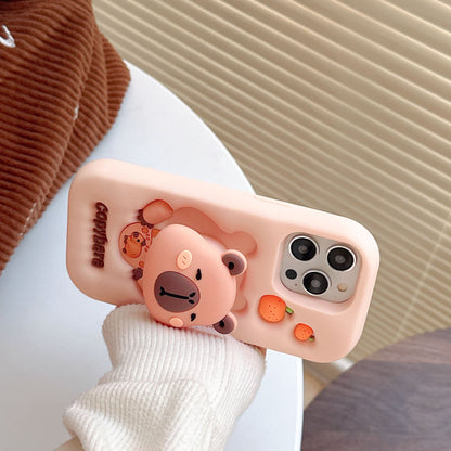 Capybara Stretchable Bracket iPhone 17 Case Compatible with Apple 16