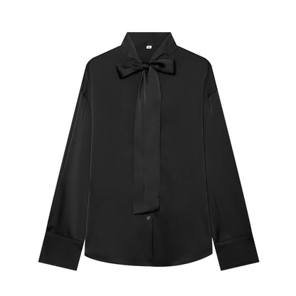 Butterfly knot long sleeved loose shirt