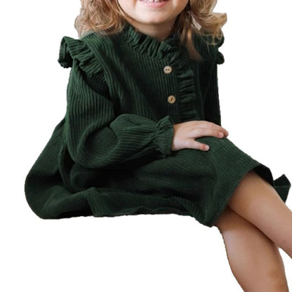 Autumn and winter lace collar long sleeved skirt