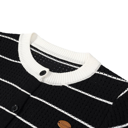 Women's Contrast Stripe Cardigan Sweater