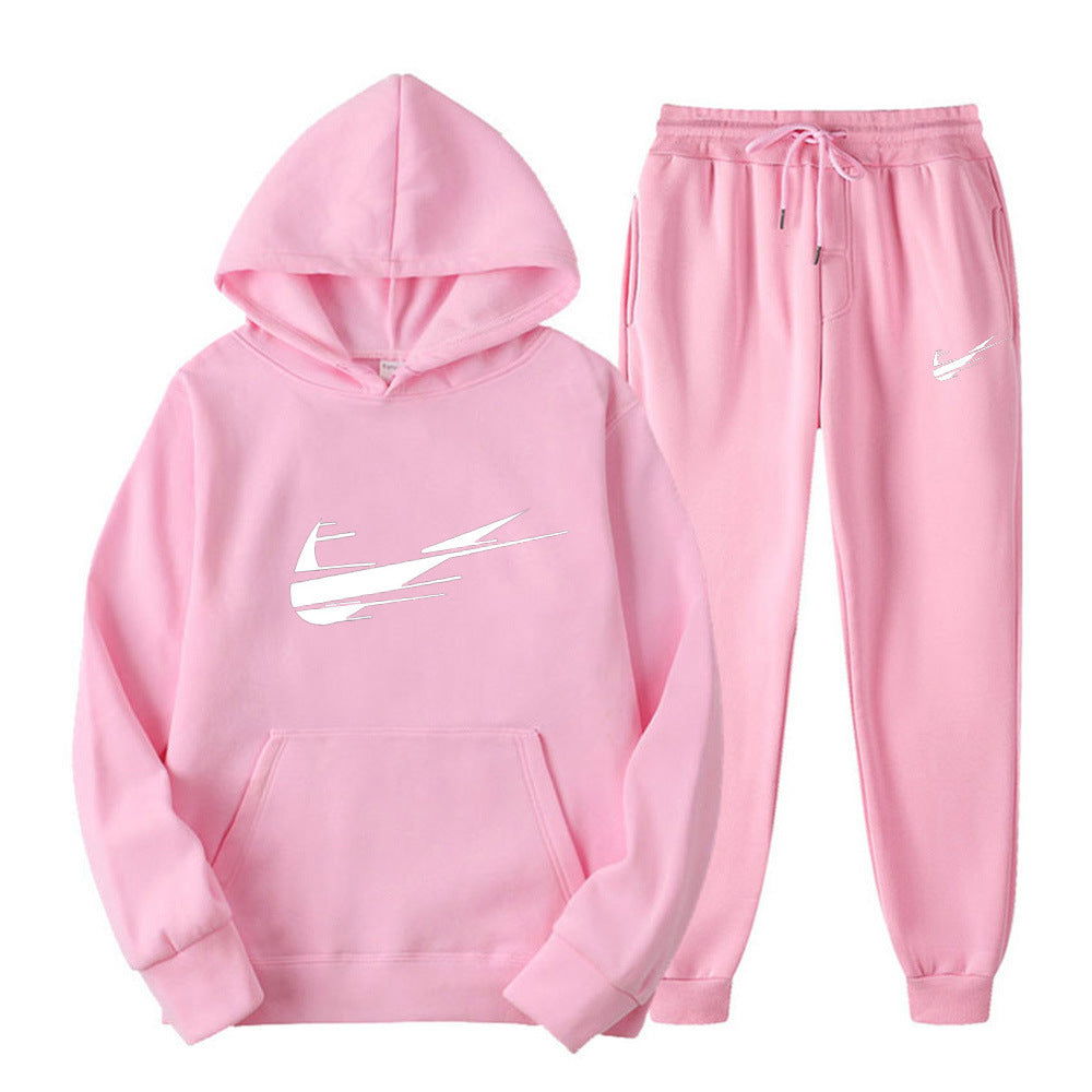 Hooded pullover printed sweatpants
