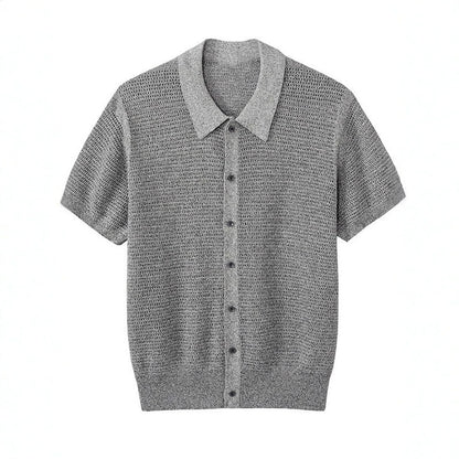 Classic Knit Short Sleeve Shirt for Men