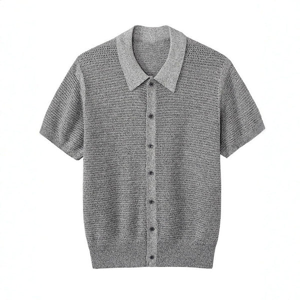 Classic Knit Short Sleeve Shirt for Men