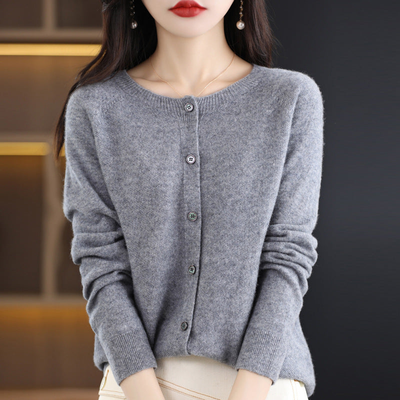 Osmanthus needle wool sweater women's knitted cardigan