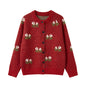 Embroidered cardigan sweater