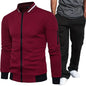 Casual Plaid Zip-Up Fleece-Lined Cargo Jacket and Pants Set