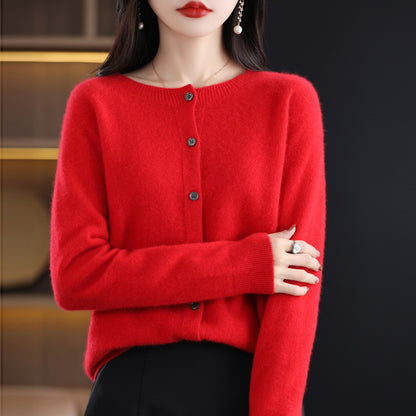 Osmanthus needle wool sweater women's knitted cardigan