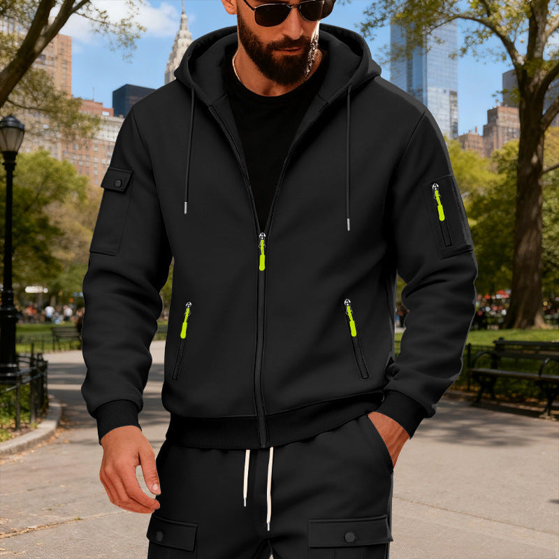 Men's full zip loose hoodies