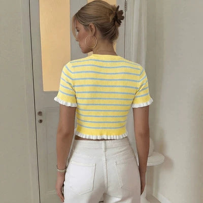 Ruffled Striped Top