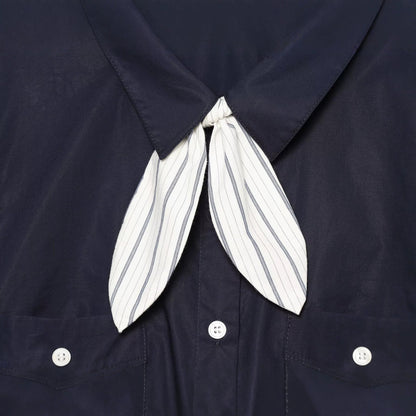 Bow tie tied bubble sleeve shirt for women