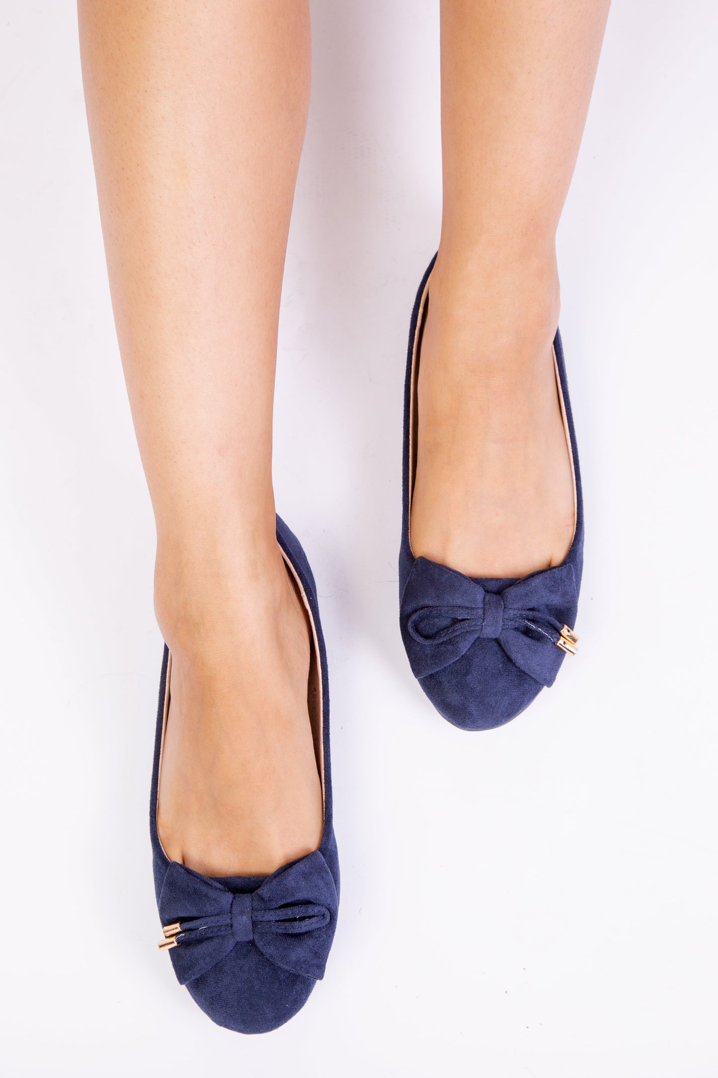 Brae Formal Flat Slip-On Pumps - Navy Suede