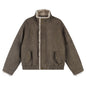 Women's Suede Faux Fur Collar Short Jacket