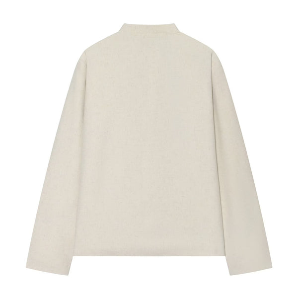 Buckled stand up collar long sleeved jacket for women