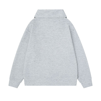 Musical Note Embroidery Scarf Collar LoosePullover Hoodie