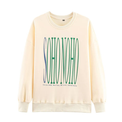 Spring versatile printed hoodie