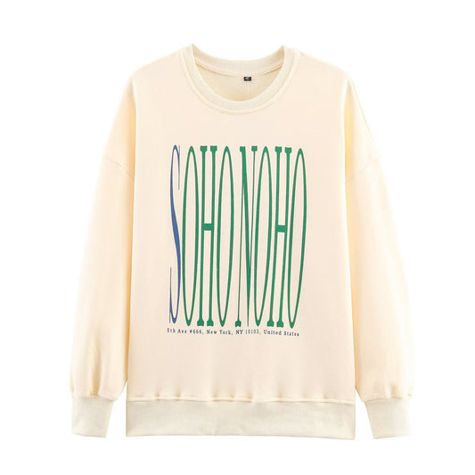 Spring versatile printed hoodie