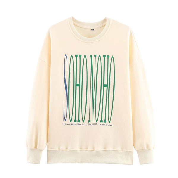 Spring versatile printed hoodie