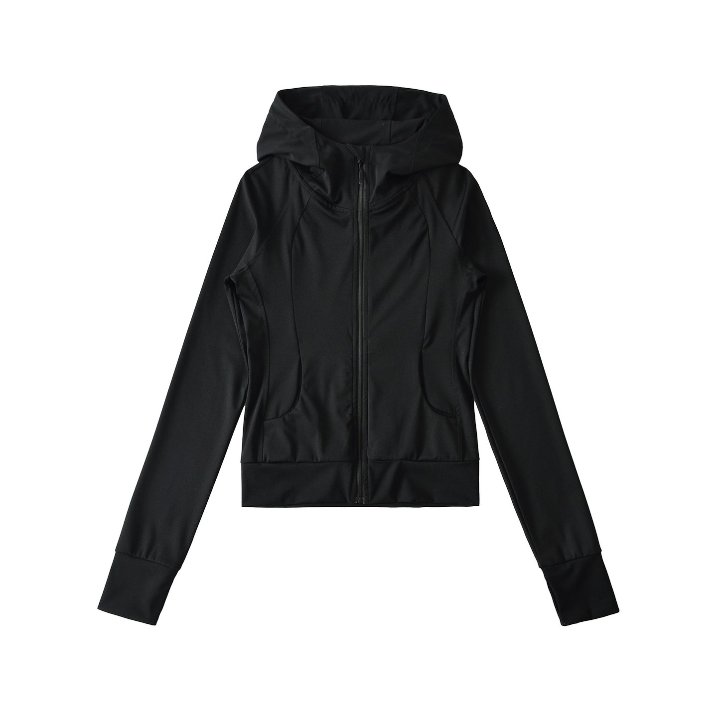 Hooded long sleeved T-shirt top cardigan