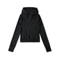 Hooded long sleeved T-shirt top cardigan