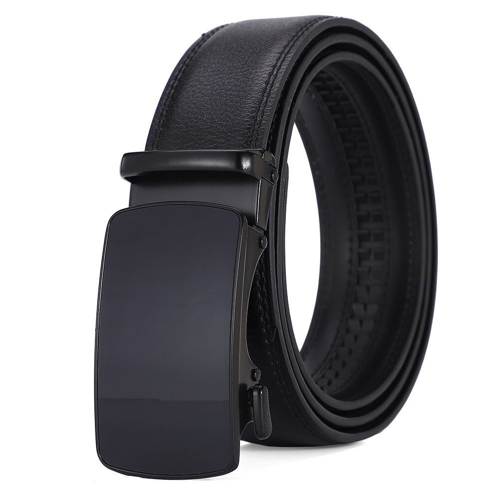 Men's high-end automatic buckle two-layer cowhide belt