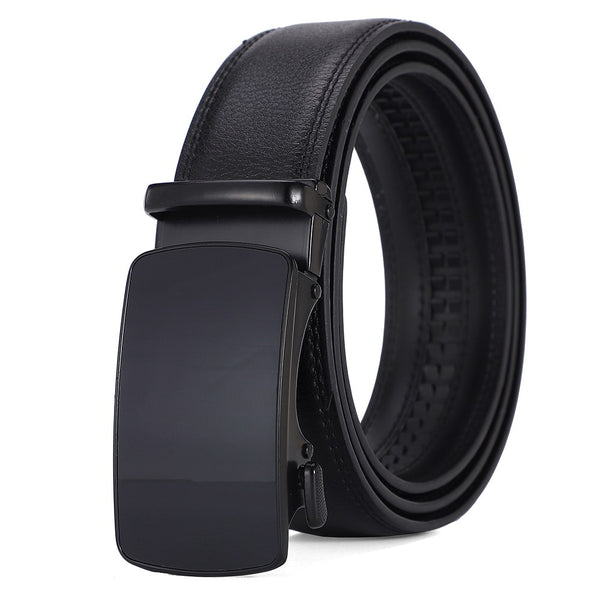 Men's high-end automatic buckle two-layer cowhide belt