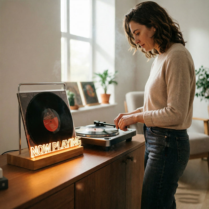 Wooden Vinyl Record Stand