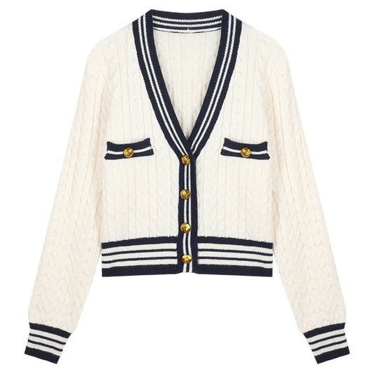 Striped Single Breasted Knitwear