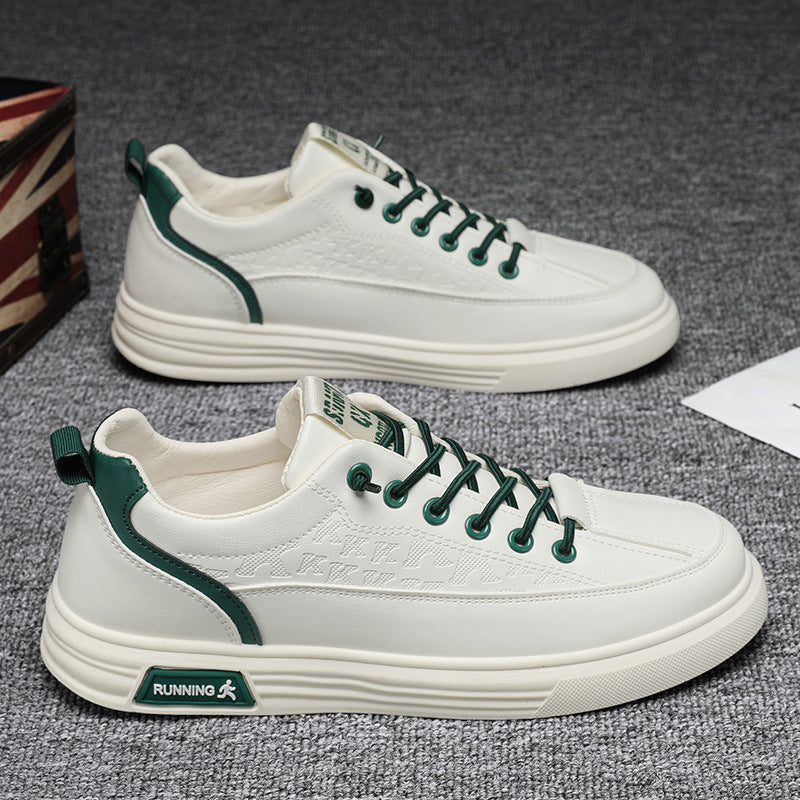 white leather shoes