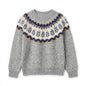 Round neck long sleeved sweater