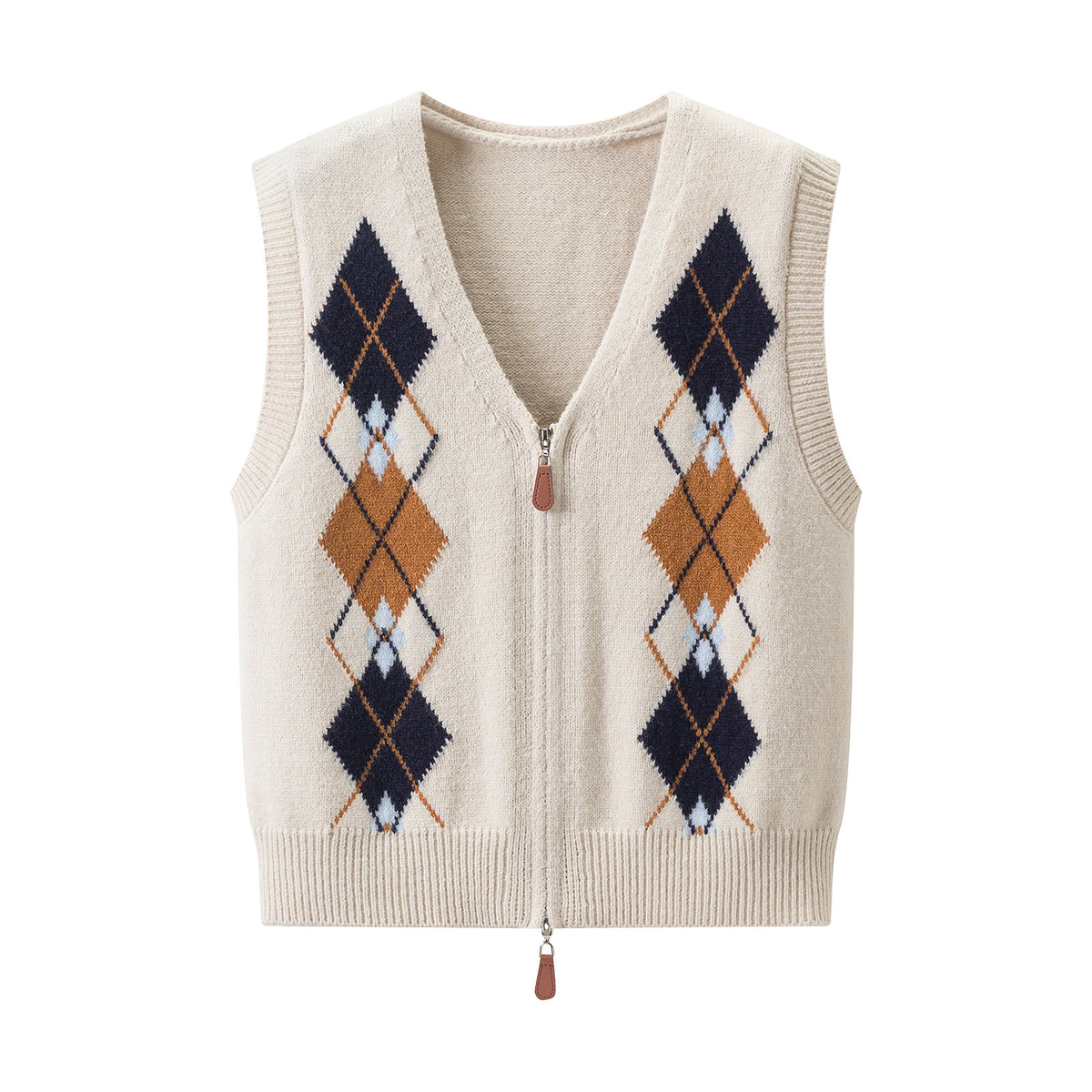 Women's Diamond-Knit V-Neck Vest