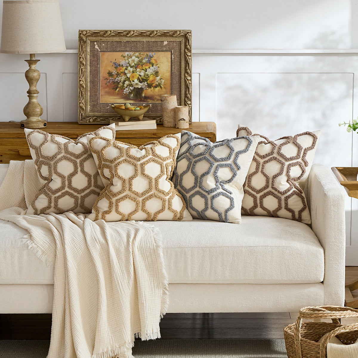 Honeycomb Tufted Cushion Cover