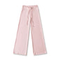 Solid color loose wide leg hanging drawstring straight leg pants