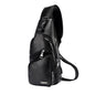PU Leather USB Chest Bag