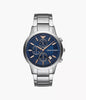 Emporio Armani Men's AR11458 Rose Gold-Tone Stainless Steel and Blue Leather Watch