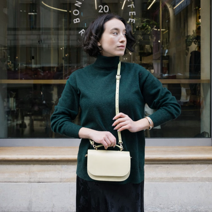 Sac en cuir fait main Aura - Crème