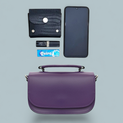 Aura Handmade Leather Bag - Purple