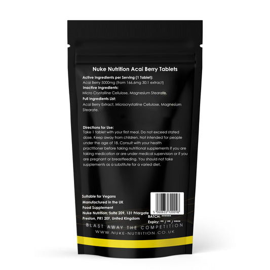 Acai Berry 5000mg Herbal Extract Weight Loss Natural Fat Burner Antioxidant & Immune Support Tablets
