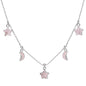 Adela Rose Quartz Star & Moon Charm Necklace | 925 Sterling Silver